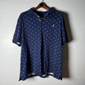 Polo Ralph Lauren Classic Fit Polo with RPL Initials Navy & White Size XXL